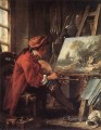 The Painter in His Studio Rococo Francois Boucher